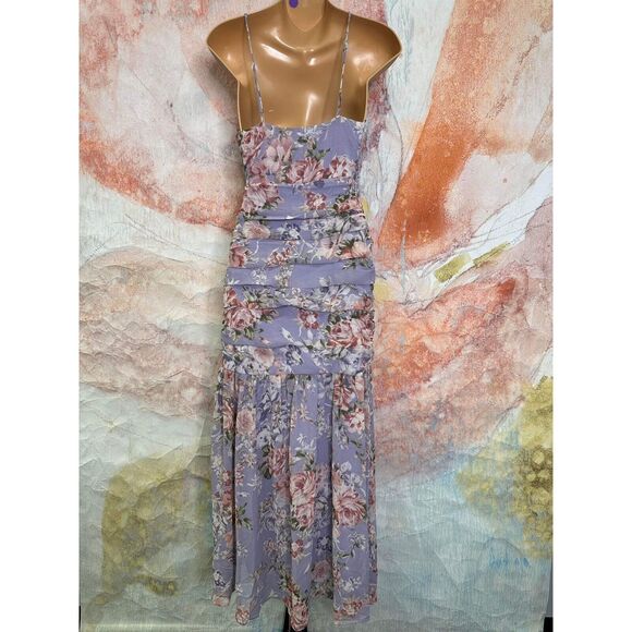 Free People ASTR The Label Kiana Floral Ruched Midi Dress - Picture 8 of 9